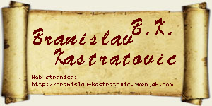 Branislav Kastratović vizit kartica